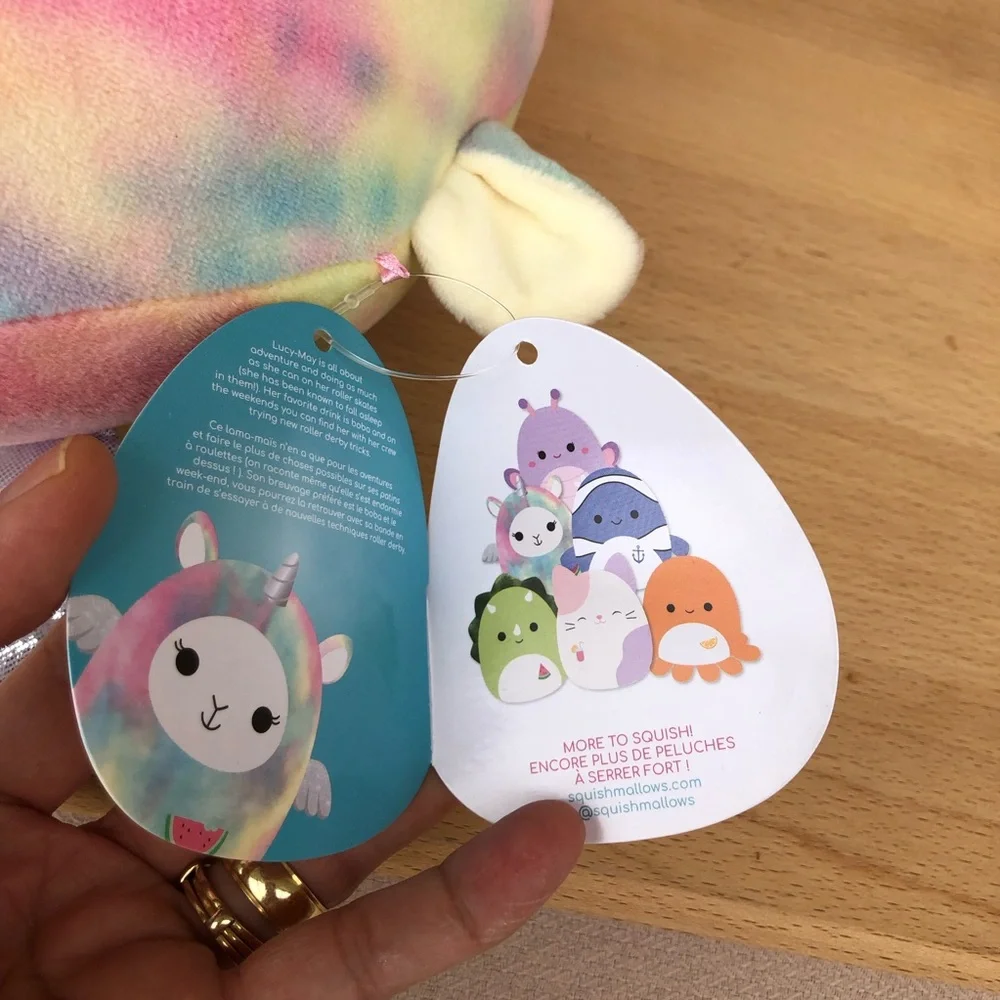 Squishmallows Kelly Toys 2021 Tie Dye Lucy-May The‎ Rainbow 8”